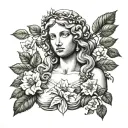 aphrodite statue with ivy  tattoo design idea