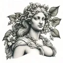 aphrodite statue with ivy  tattoo design idea