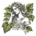 aphrodite statue with ivy  tattoo design idea