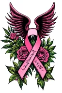breast cancer symbol incorporated tattoo design idea