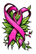breast cancer symbol incorporated tattoo design idea
