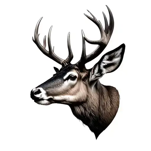 irish red deer tattoo design idea