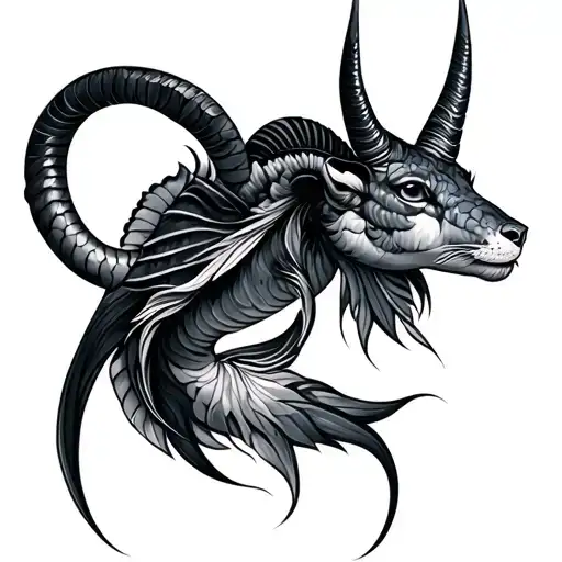 pisces capricorn anmimals combined tattoo design tattoo design idea