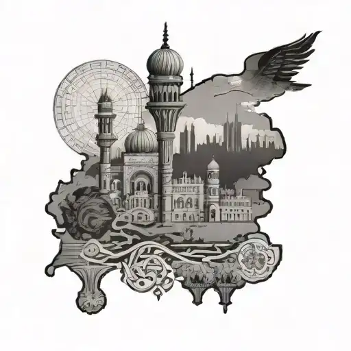 punjab map tattoo design idea