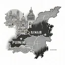punjab map tattoo design idea