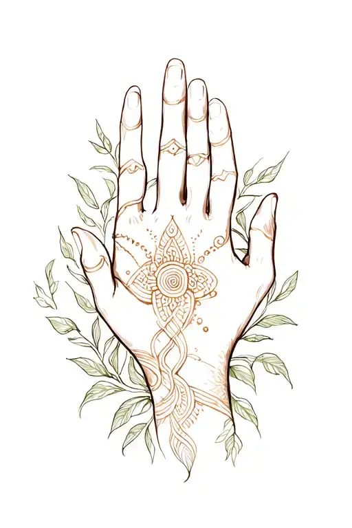 ayahuasca vines intertwining henna hand tattoo tattoo design idea