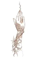 ayahuasca vines intertwining henna hand tattoo tattoo design idea