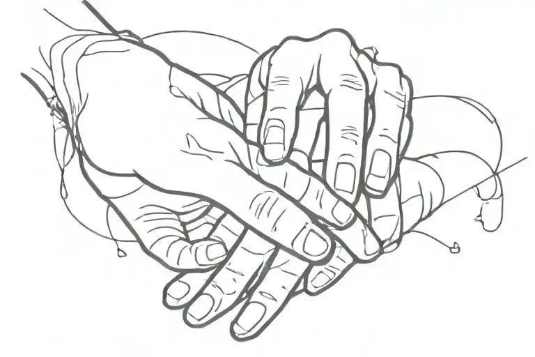 one perfect hand reaching out to a mangled hand tattoo design idea