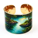 Bracelet shaped tattoo with nature tattoo design idea