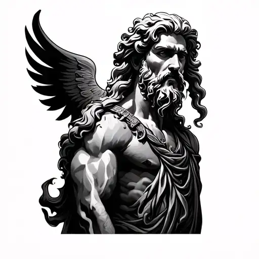 Greek Mythology zeus poseidon hades upper arm tattoo design idea