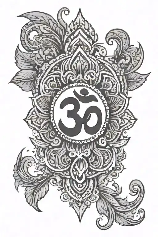 Indian aum symbol tattoo design idea