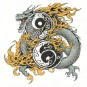 .yin yang dragon tattoo design idea