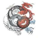 .yin yang dragon tattoo design idea