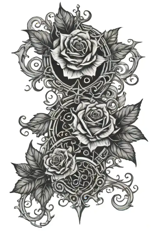 gothic ivy and barbwire mandala design inspired design featuring tattoo design idea