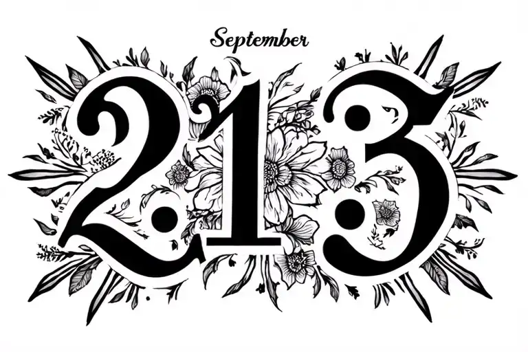 I want a date of birth tattoo design with roman numerals, but the month part will be in Latin. My birthday is September  tattoo design idea