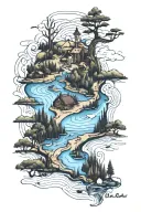 watts bar lake map tattoo design idea
