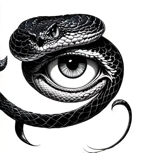 snake, eye, anime tattoo design idea
