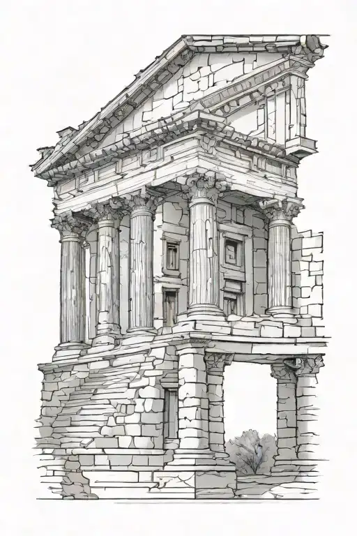 ancient roman architecture tattoo design idea
