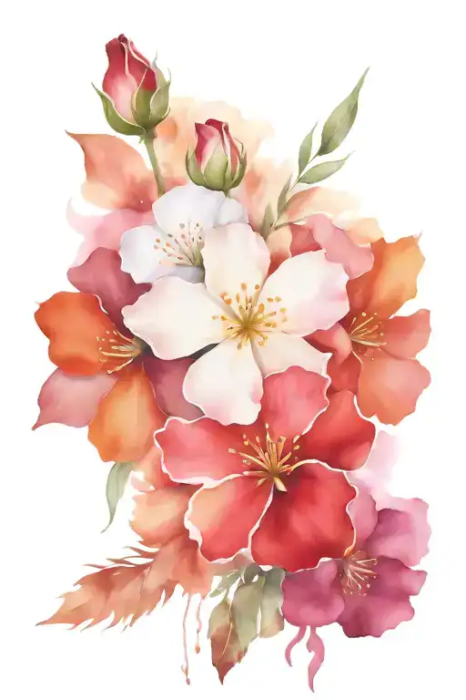 flowers and band aid tattoo design idea