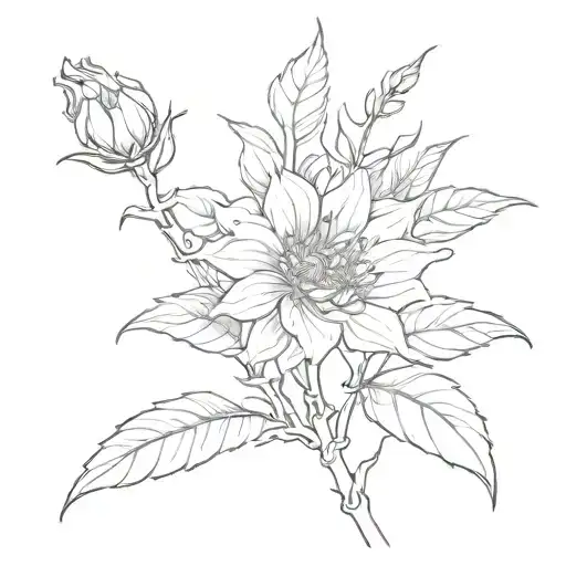 Like 2 Flowers not a bush skinny long, with the name empress coming out of the stem.  tattoo design idea