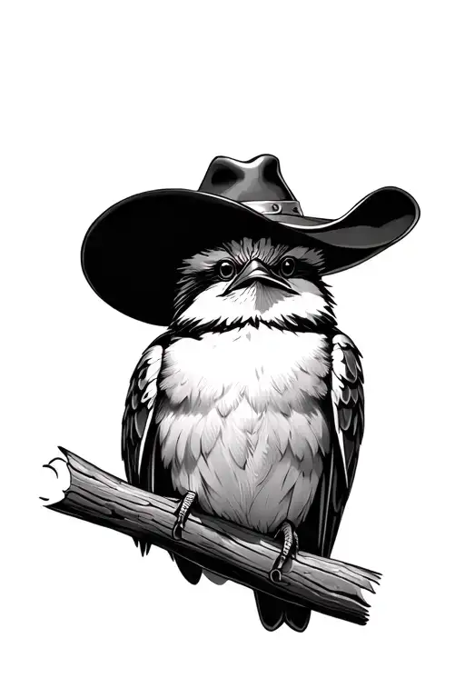 kookaburra wearing cowboy hat tattoo design idea