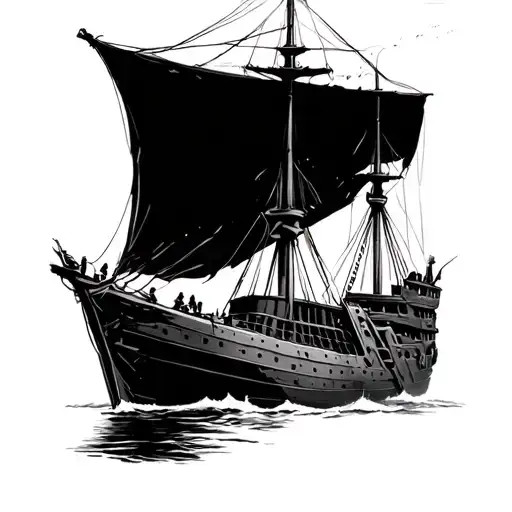 endurance ship wreck with james caird cannot and a map of the expedition tattoo design idea