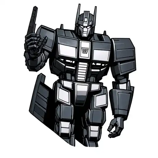 optimus prime  with he-man tattoo design idea