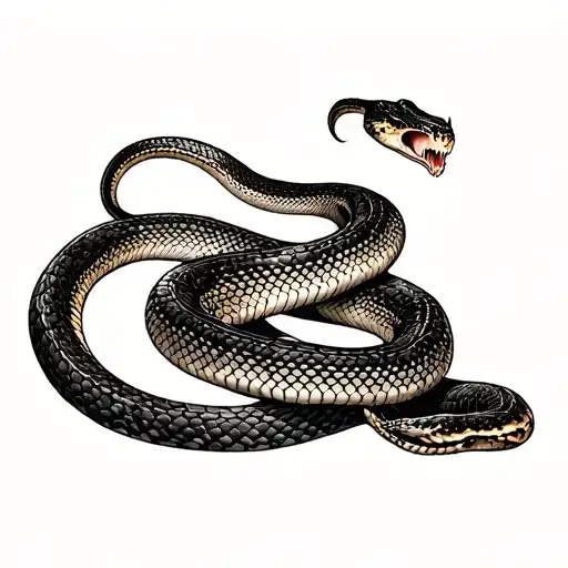venomous snake in the forest  tattoo design idea