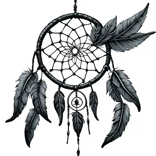 dream catcher entangled in a beautiful tattoo design idea