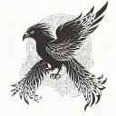 phoenix with outstretched wings tattoo design idea