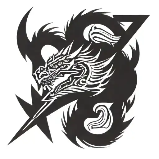 dragon and arrow tattoo design idea