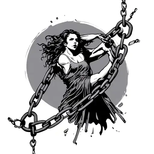 dv survivor breaking chains tattoo design idea