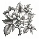 magnolia tree tattoo design idea