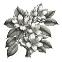 magnolia tree tattoo design idea
