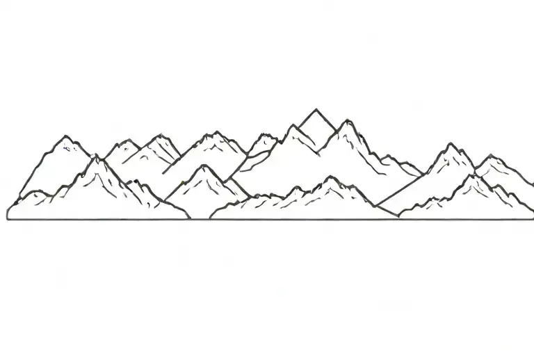 mountain, sinus heartbeat line tattoo design idea