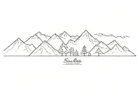 mountain, sinus heartbeat line tattoo design idea