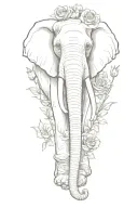 Elephant With Roses tattoo design idea