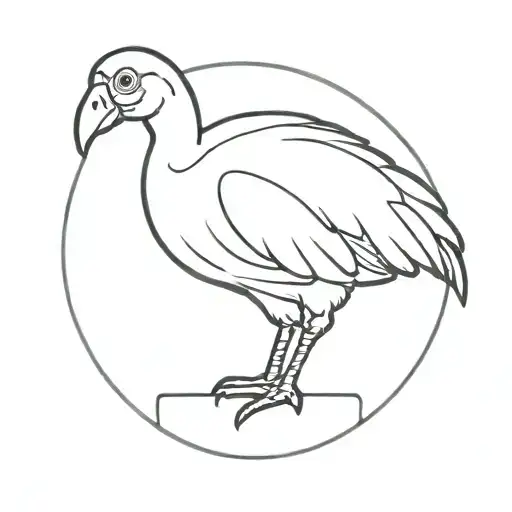 dodo bird sitting on a window tattoo design idea