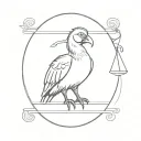dodo bird sitting on a window tattoo design idea