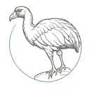 dodo bird sitting on a window tattoo design idea