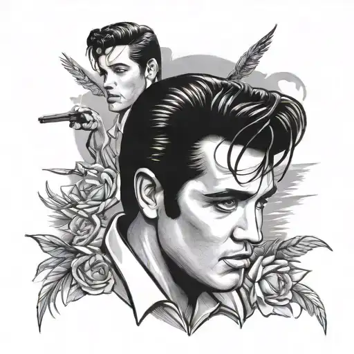 elvis Presley comeback especial tattoo design idea