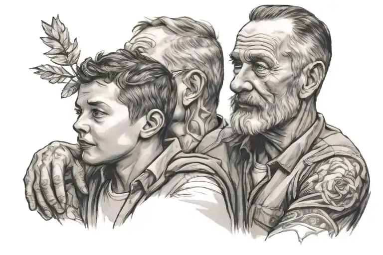 dad and son tattoo design idea