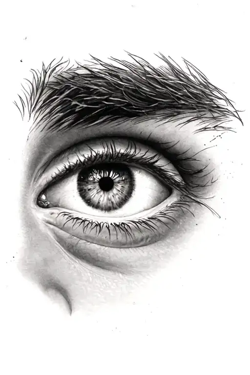Male Realistic Eye tattoo design idea