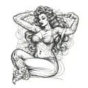 nsfw curvy pinup tattoo design idea