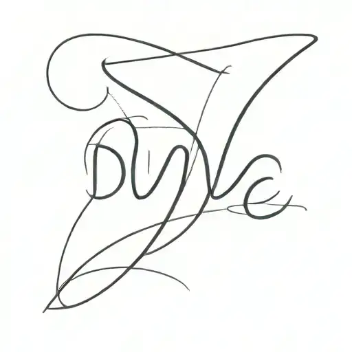 text "DV" tattoo design idea