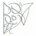 text "DV" tattoo design idea