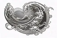 simple wave scuba diving tattoo design idea