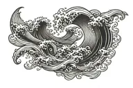 simple wave scuba diving tattoo design idea