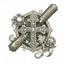 cross, baseball and 7355608 tattoo design idea