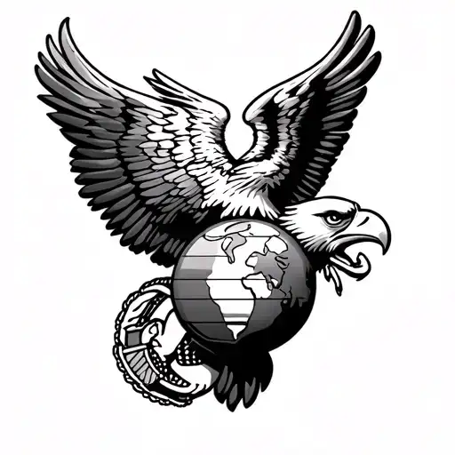 US Marine Corps Eagle Globe tattoo design idea
